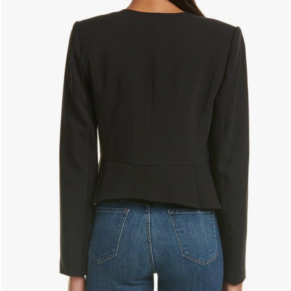 NWT BCBG Max Azria Black Penn Blazer Jacket Sz S Peplum Crop Feminine Luxury - Picture 3 of 10